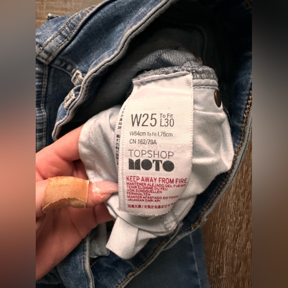 High Rise Ripped Top Shop Blue jeans - Picture 3 of 5